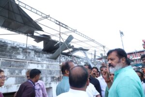 അക്വാറ്റിക് കോംപ്ലക്‌സില്‍ സ്‌കൂള്‍ ഗെയിംസിനിടെ റൂഫിംഗ് തകര്‍ന്നതിന് കാരണം കാലാവസ്ഥാവ്യതിയാനമെന്ന്